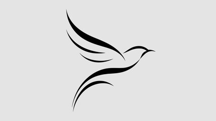 Fototapeta premium Sleek bird silhouette line art – Ideal for publishing houses, nature conservation, or peace-themed campaigns.
