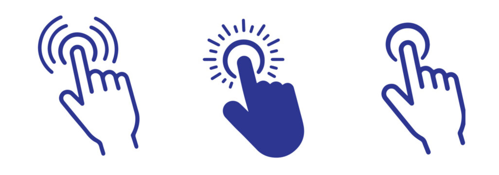 Computer mouse pointer icon set vector. Clicking pointer cursor symbol. vector illustration.