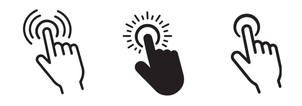 Computer mouse pointer icon set vector. Clicking pointer cursor symbol. vector illustration.