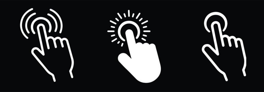 Computer mouse pointer icon set vector. Clicking pointer cursor symbol. vector illustration.
