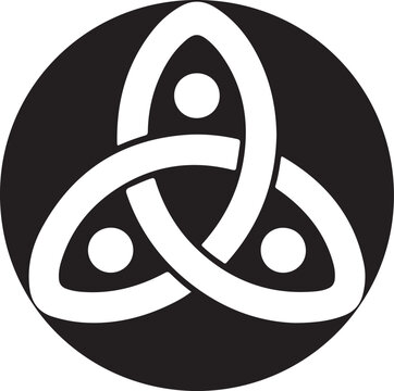 Ancient celtic trinity knot symbol with three interlinked circles Vector


