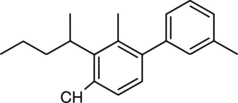 Chemical structure of alpha-ionone, a compound with a floral aromatic profile. Vector


