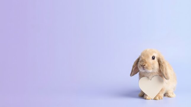 Lop Eared Bunny Looking Up With Apologetic Eyes Seated