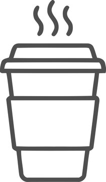 Takeaway coffee cup icon in a minimalist style