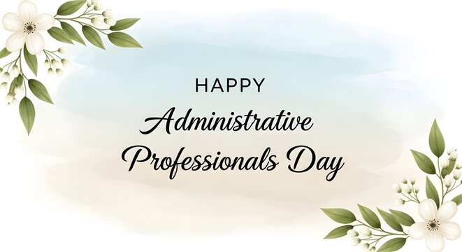 Happy administrative professionals day celebration with floral design