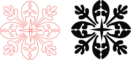 Fleur de lis floral vector sketch with decorative vintage ornamental design © Miju