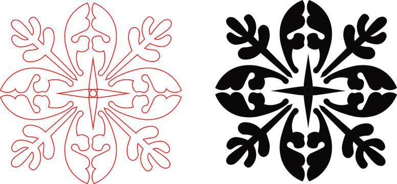 Fleur de lis floral vector sketch with decorative vintage ornamental design