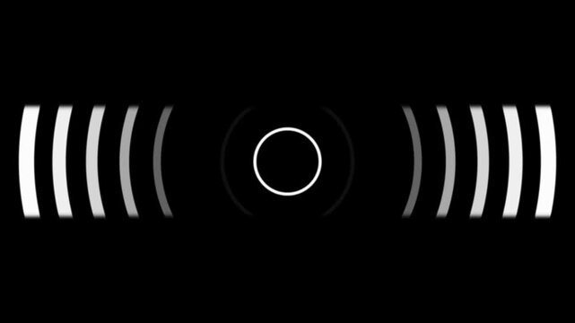 Futuristic concentric circles displayed over a black background, resembling a high-tech HUD or radar scanning interface. The circular rings create a dynamic sense of motion, and digital targeting.