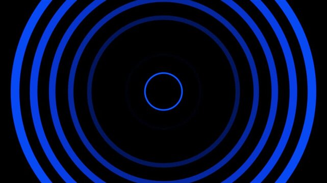 Futuristic concentric circles displayed over a black background, resembling a high-tech HUD or radar scanning interface. The circular rings create a dynamic sense of motion, and digital targeting.