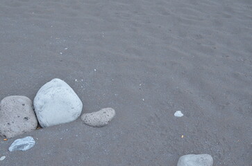 Kamienie na plaży zbliżenie naturalna tekstura © Ewa