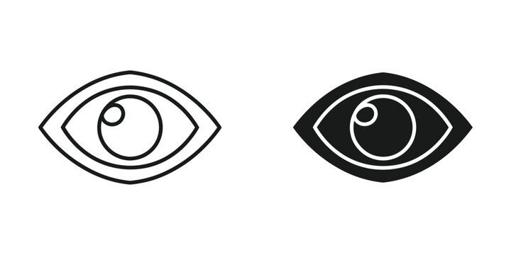 Contrasting visual styles of stylized eyes with different fill patterns