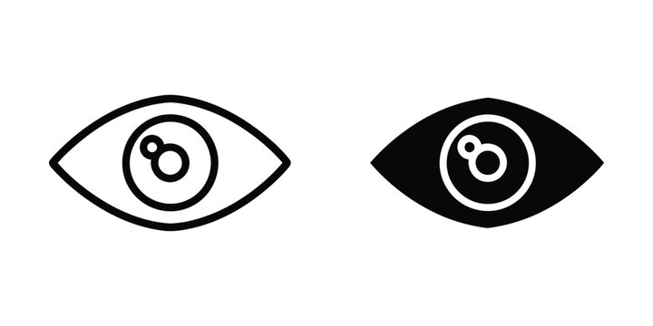 Contrast comparison of stylized eyes with different fill colors and pupil designs