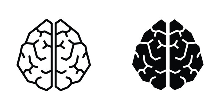 Contrasting visual representations of human brain hemispheres with distinct fill styles