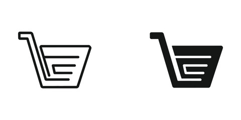 Comparison of shopping cart icons in different styles and color schemes © MSTSALEHA
