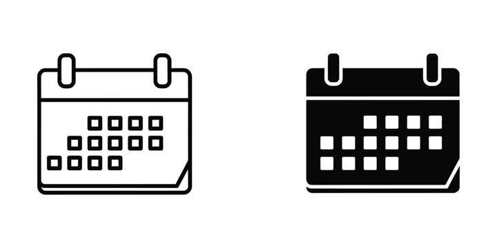 Two contrasting calendar icons representing filled and empty schedules