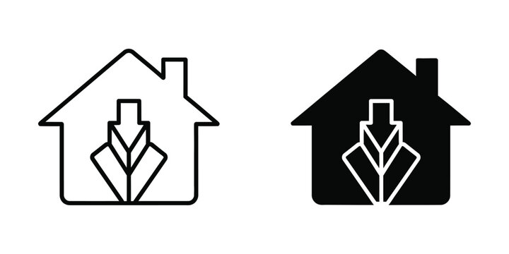 Comparison of house price trends with upward and downward indicators