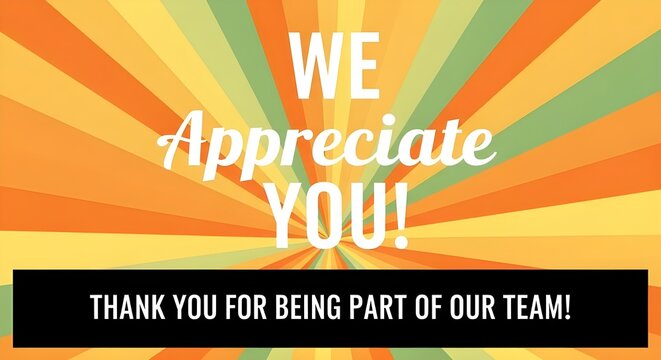 Thank you message with colorful geometric background for team appreciation