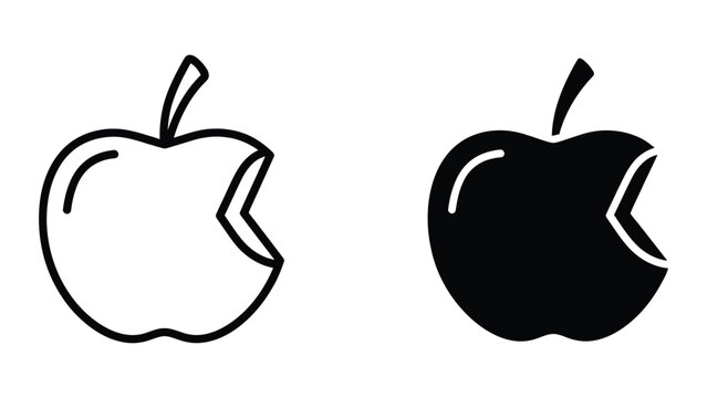 Contrast between a simple and a filled apple logo design