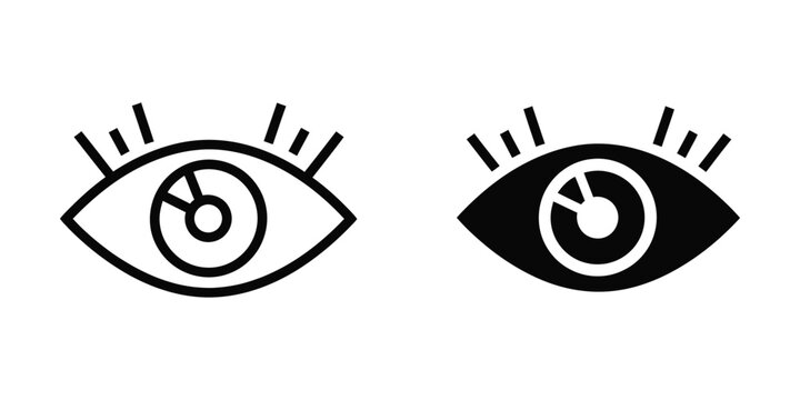 Contrast of a simple eye with a modern surveillance eye illustration