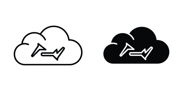 Comparison of cloud storage and cloud service icons with different color schemes