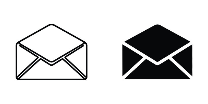 Comparison of a classic envelope icon and a modern filled envelope icon design