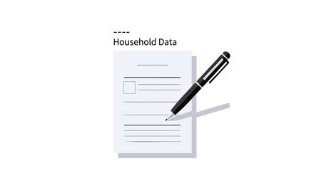 Naklejka premium Household data form, document icon, paperwork template, vector illustration