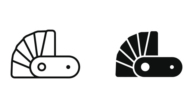 Contrast of a light and dark illustrated tractor with fan attachments