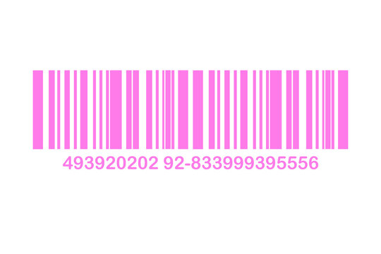 icone code barre avec des chiffres couleur rose bonbon - Scan code magasin