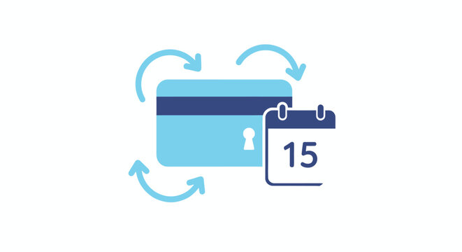 Credit card with calendar icon.