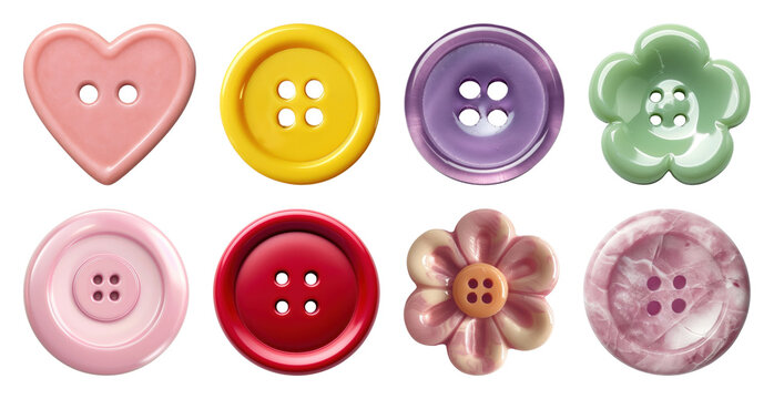 PNG Colorful buttons various shapes on transparent background