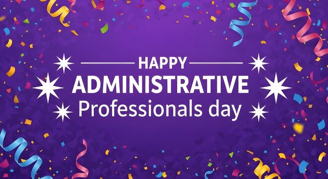 Happy administrative professionals day celebration with cityscape background