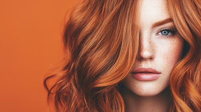 Editorial fashion portrait of a woman with lob hair studio environment close-up view chaos concept