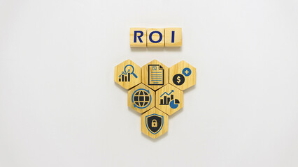 Fototapeta premium Return on Investment (ROI) concept with financial growth analytics profit strategy business performance and revenue increase visualization.