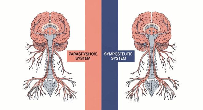 Diagram of the human nervous system with brain and spinal cord.