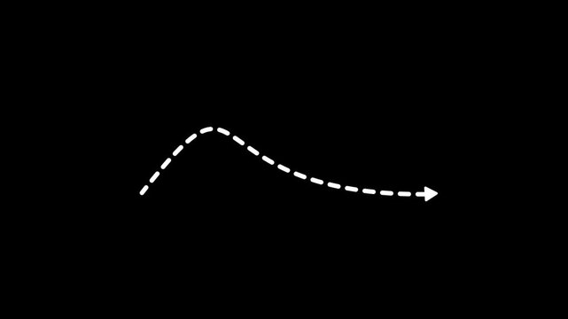 dotted curved line left to right direction animation.