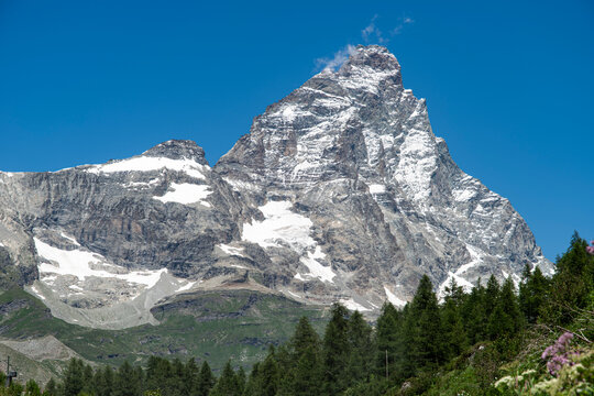 The iconic peak of the Matterhorn (Monte Cervino).