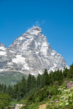 The iconic peak of the Matterhorn (Monte Cervino)