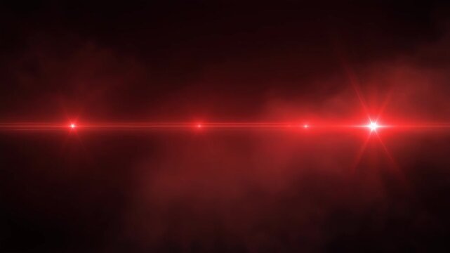 Red lens flare abstract background with glowing lights and bokeh effects video