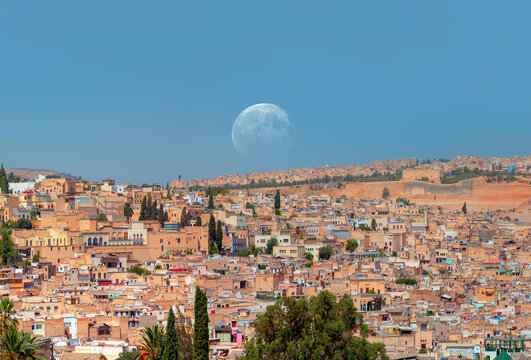 Many buildings within the Medina of Fes, Morocco