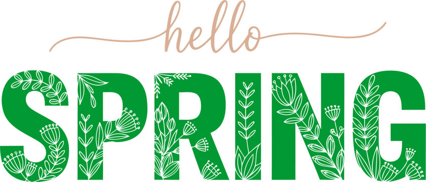 hello spring vector