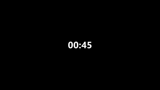 1 Minute Countdown Timer animation .One minute Stopwatch and timer clock icon animation.