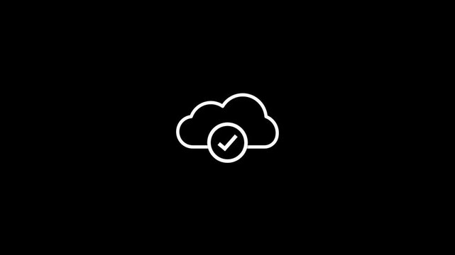 Cloud storage symbol with check mark icon