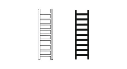 Two ladders depicted in contrasting styles one light and one dark silhouette © Kuntol02