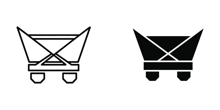Comparison of empty and loaded wheelbarrow illustrations with cross supports