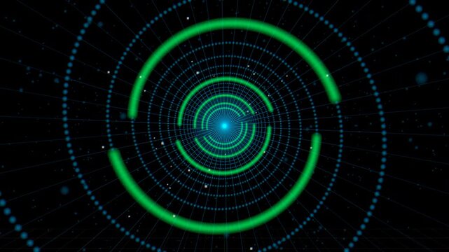 Professional 4K UHD 16:9 Infinite Double Helix DNA Storage Tunnel. Clean Template for Biotech.