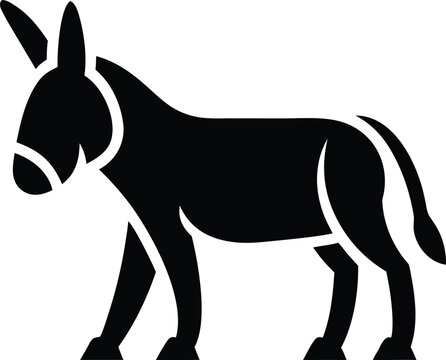 Gray donkey standing profile view vector illustration