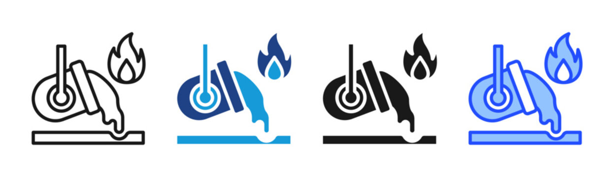 Molten Pour icon set multiple style collection