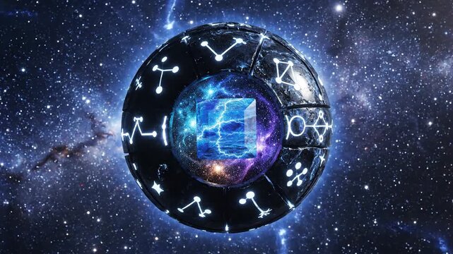 Celestial Orb with Inlaid Sapphire and Cosmic Energy