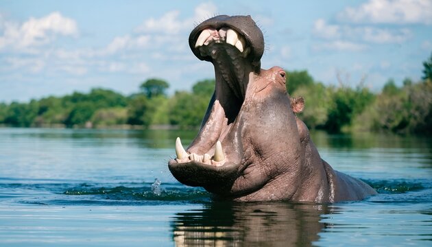 hippopotamus in water
