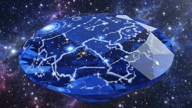 Celestial Map Etched Onto Geometric Cosmic Globe